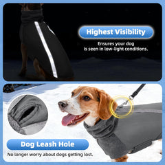 SlowTon Winter Dog Coat fleece lining provides cozy insulation for cold outings.