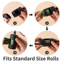 SLSON 3Pack black poop bag dispenser lightweight leash use