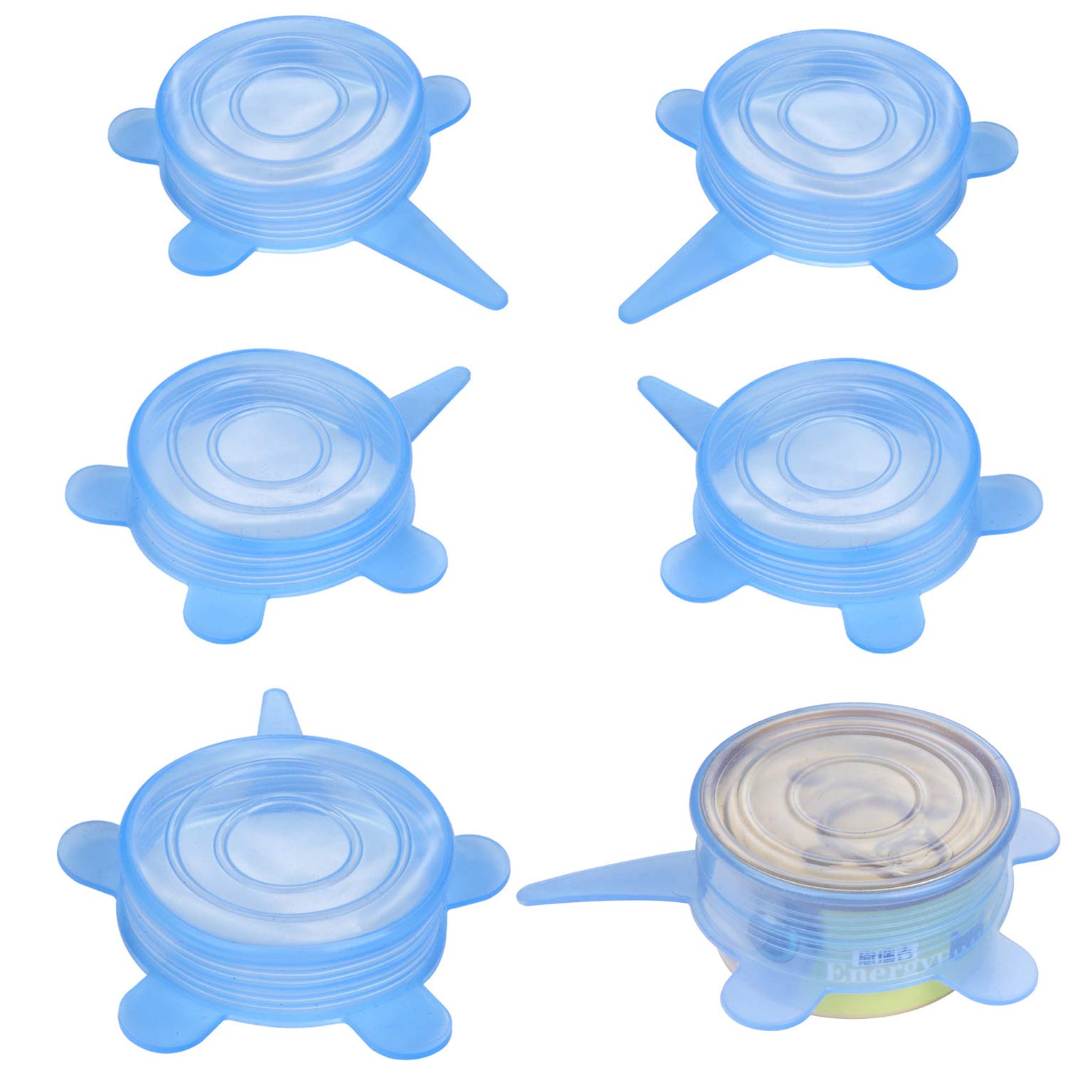 SLSON blue silicone can covers pack seals pet cans to keep freshness.
