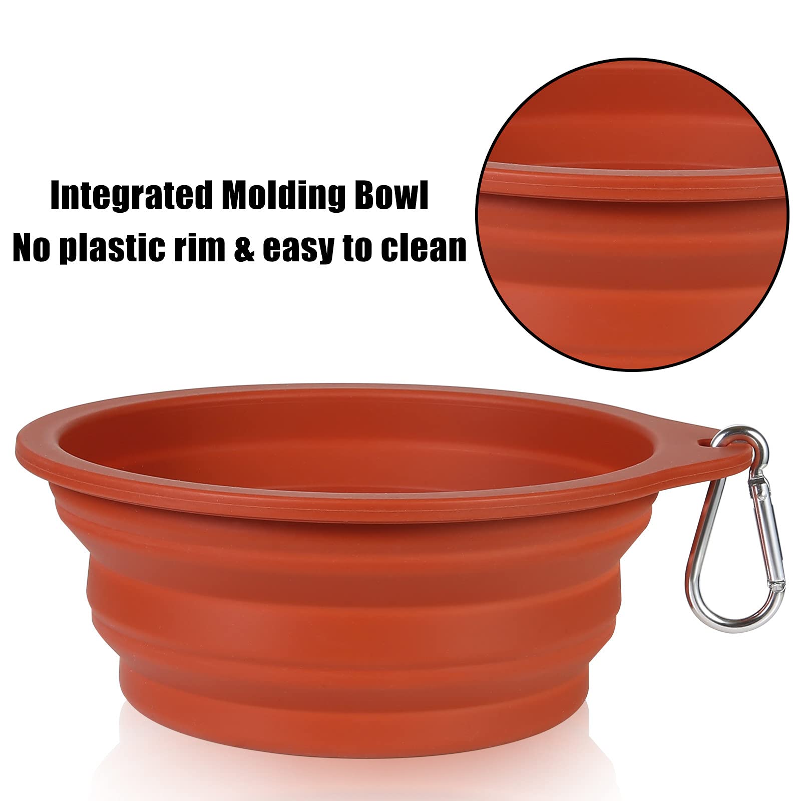 SLSON bowl with buckle attaches to leash or backpack for walks.