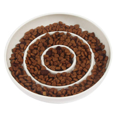 SLSON Cat Slow Feeder Bowl ceramic construction promotes quiet mealtime and odor resistance.