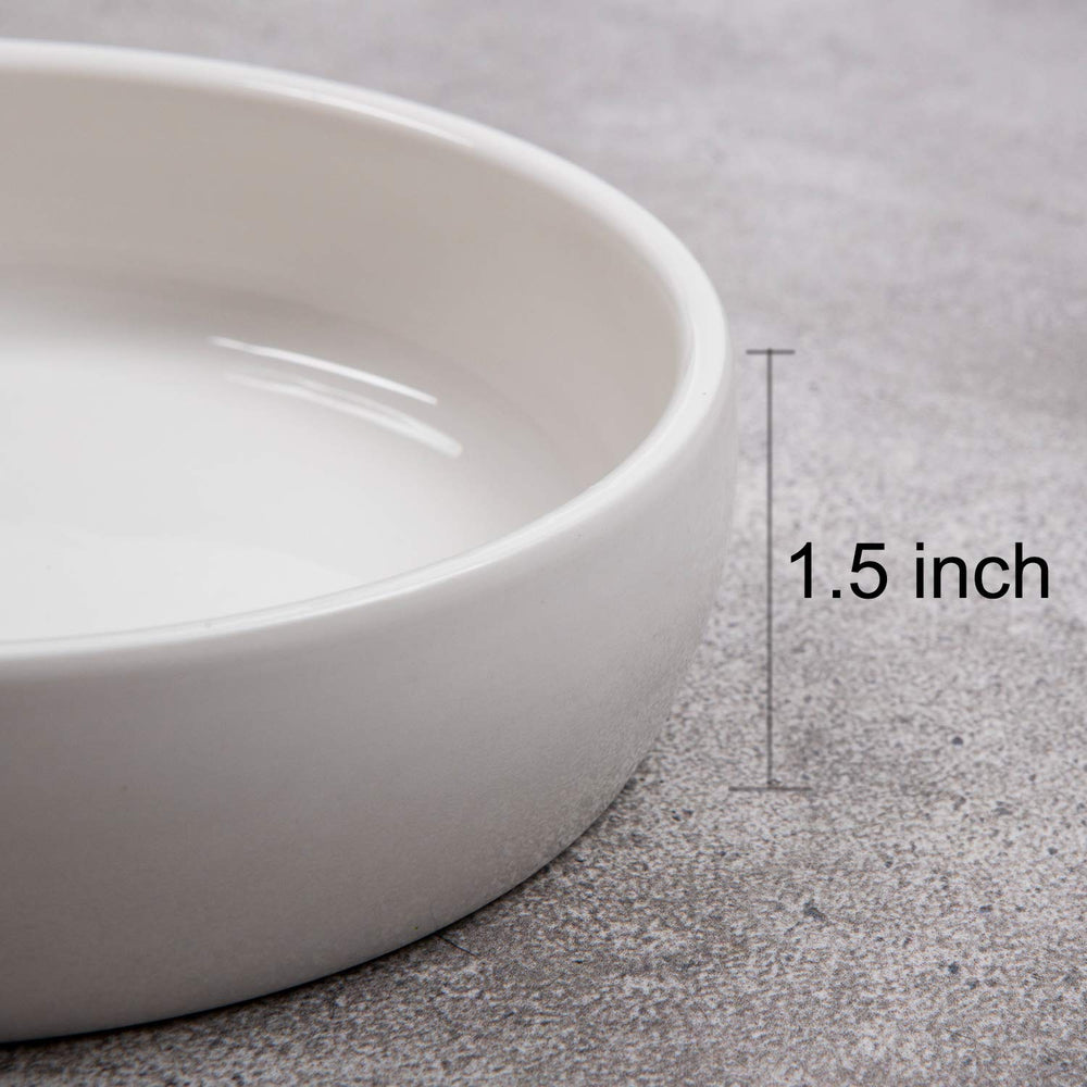 SLSON ceramic pet bowl white glaze ready for everyday dining.