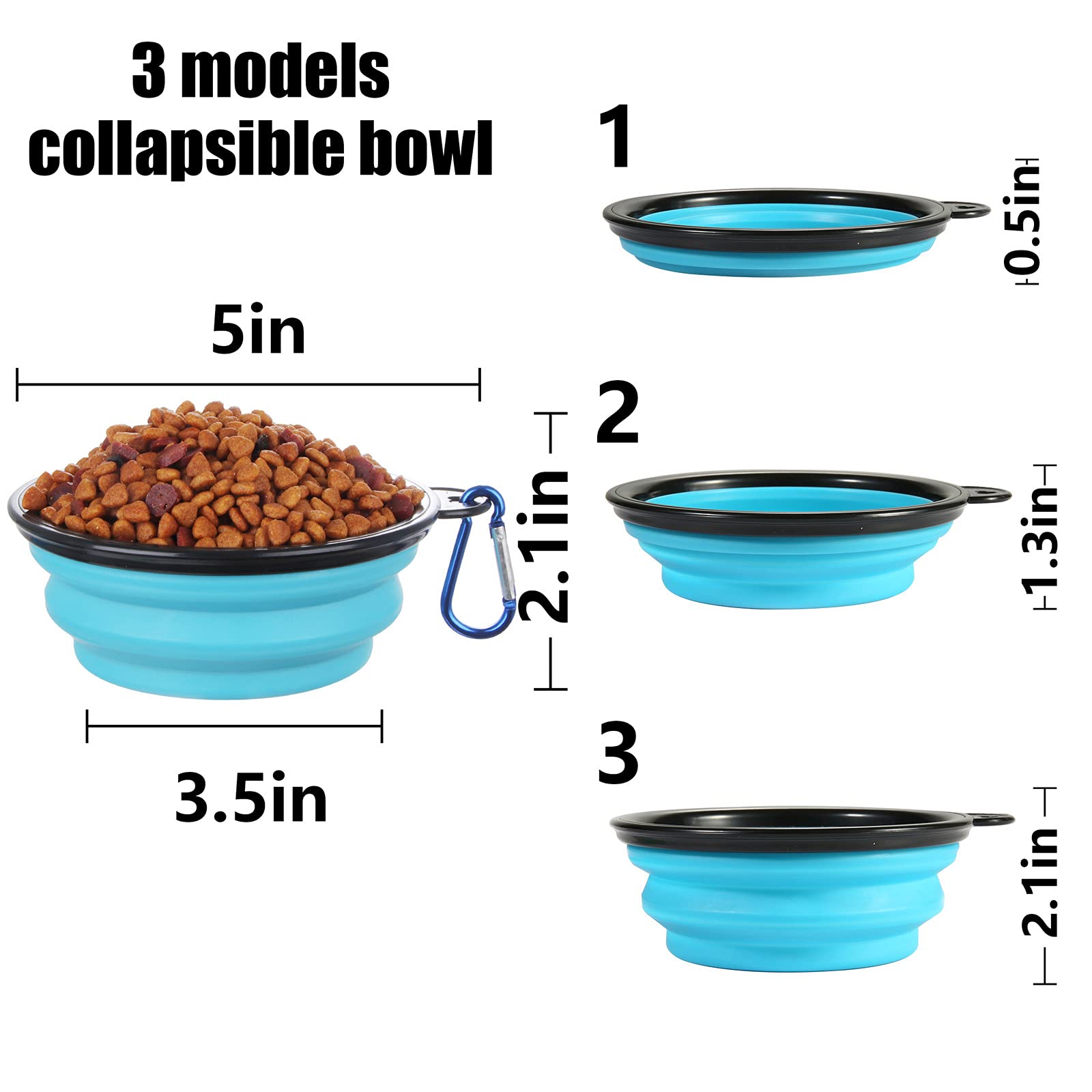 SLSON collapsible bowl expanded with water demonstrates easy pet hydration on hikes.