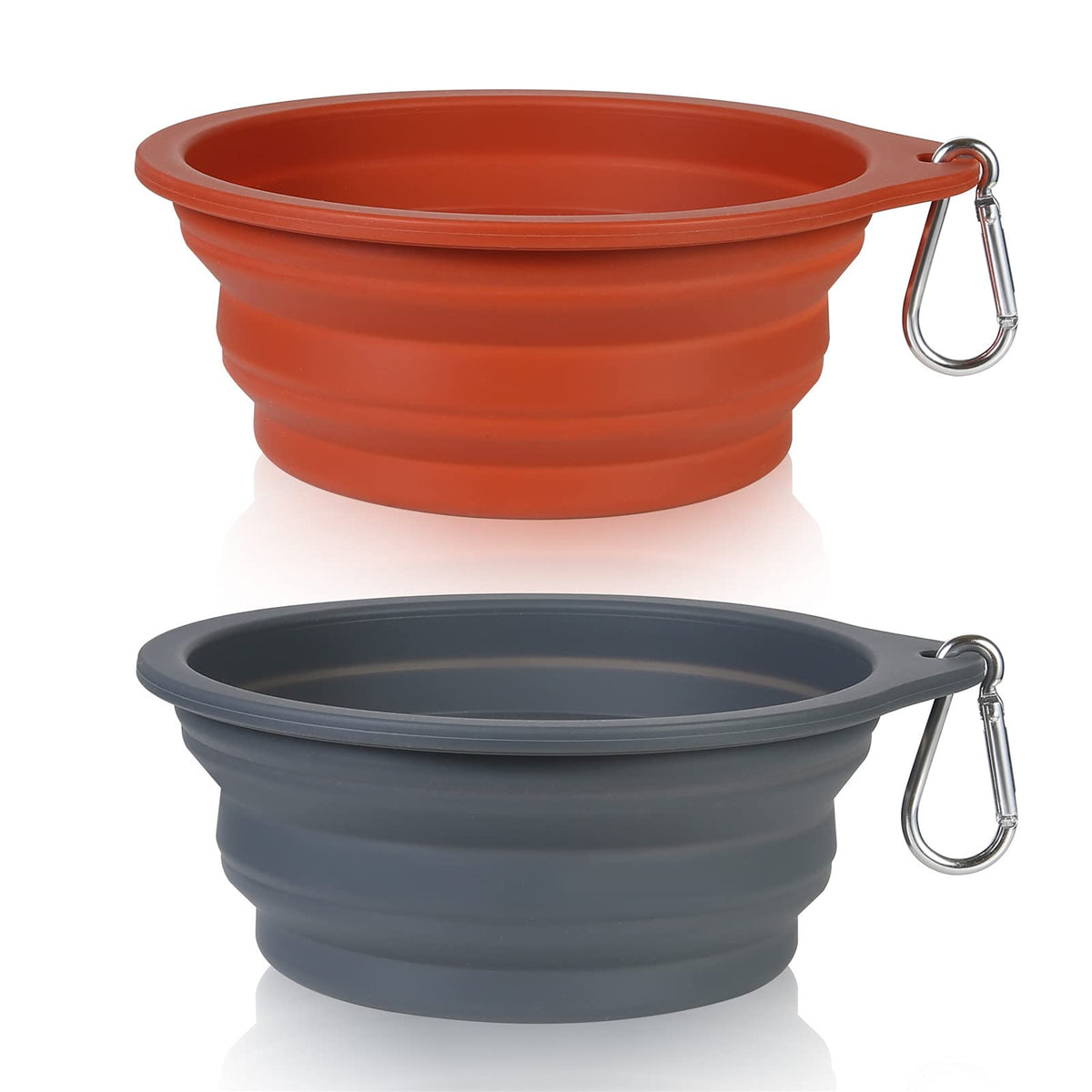 SLSON collapsible dog bowl folded for compact travel.