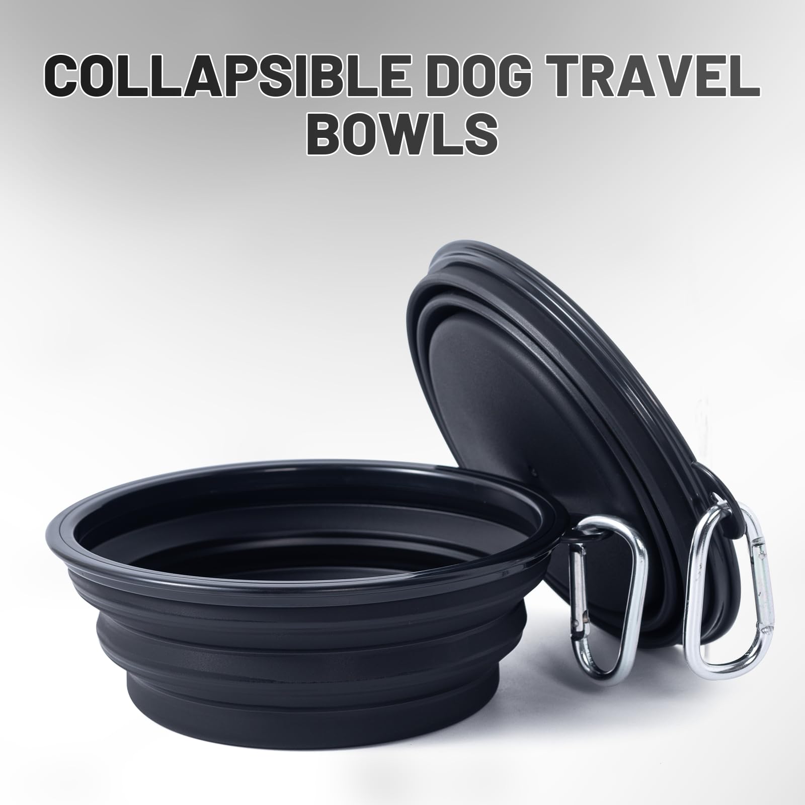 SLSON collapsible dog bowl folded compactly for easy storage during travel.