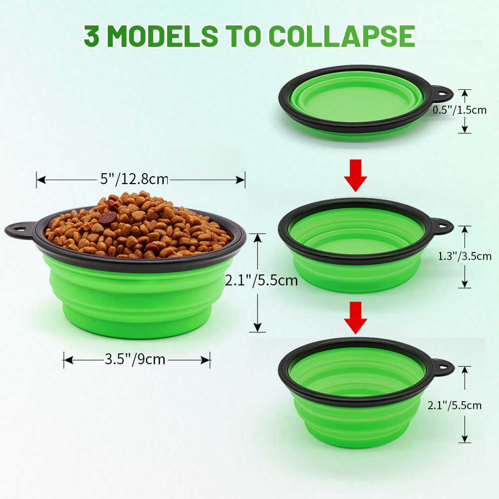 SLSON collapsible dog bowl folded compact for easy packing