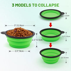 SLSON collapsible dog bowl folded compact for easy packing