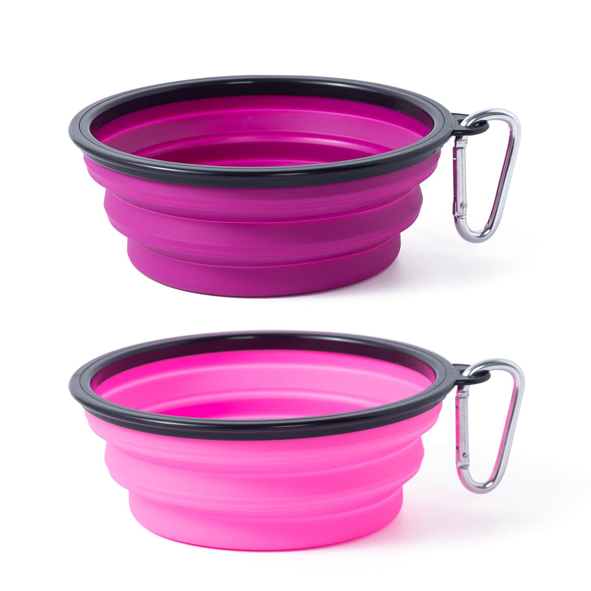 SLSON collapsible dog bowl pink, portable on-the-go hydration for walks and travel.