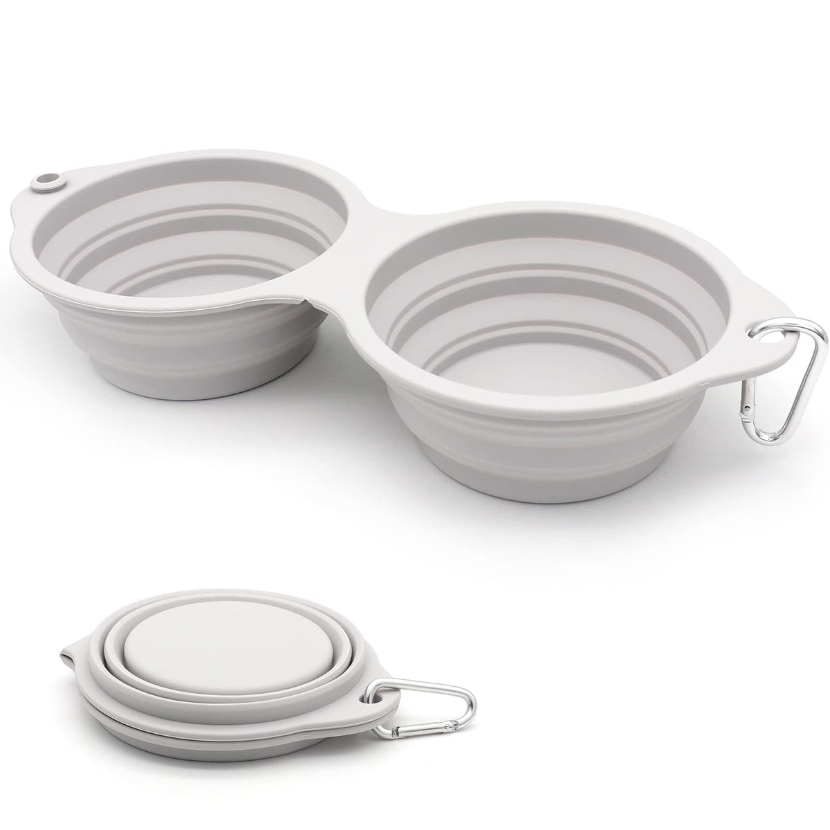 SLSON collapsible bowls folded compact for travel and storage.