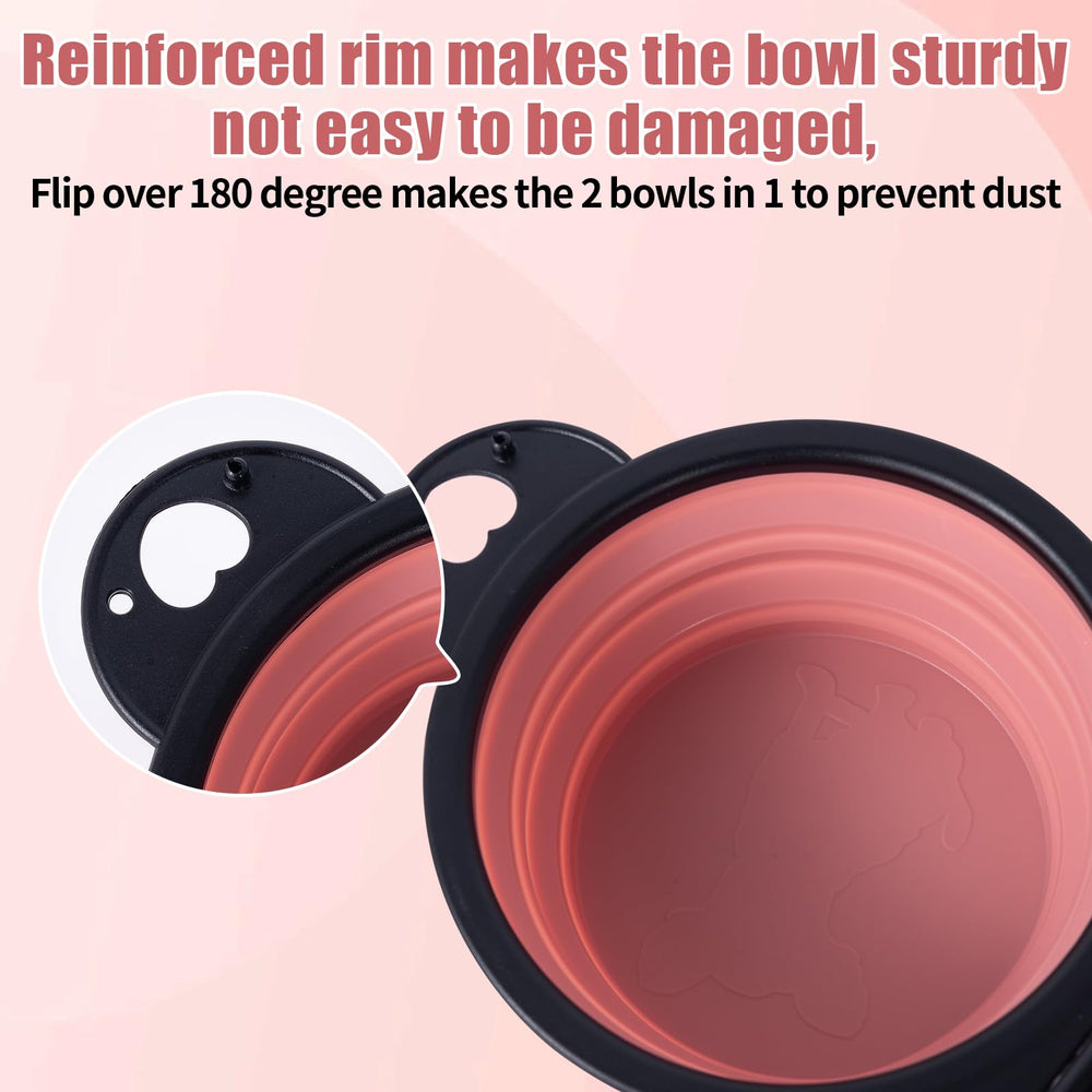 SLSON compact-folding bowls fold over to shield from dust and dirt on hikes.