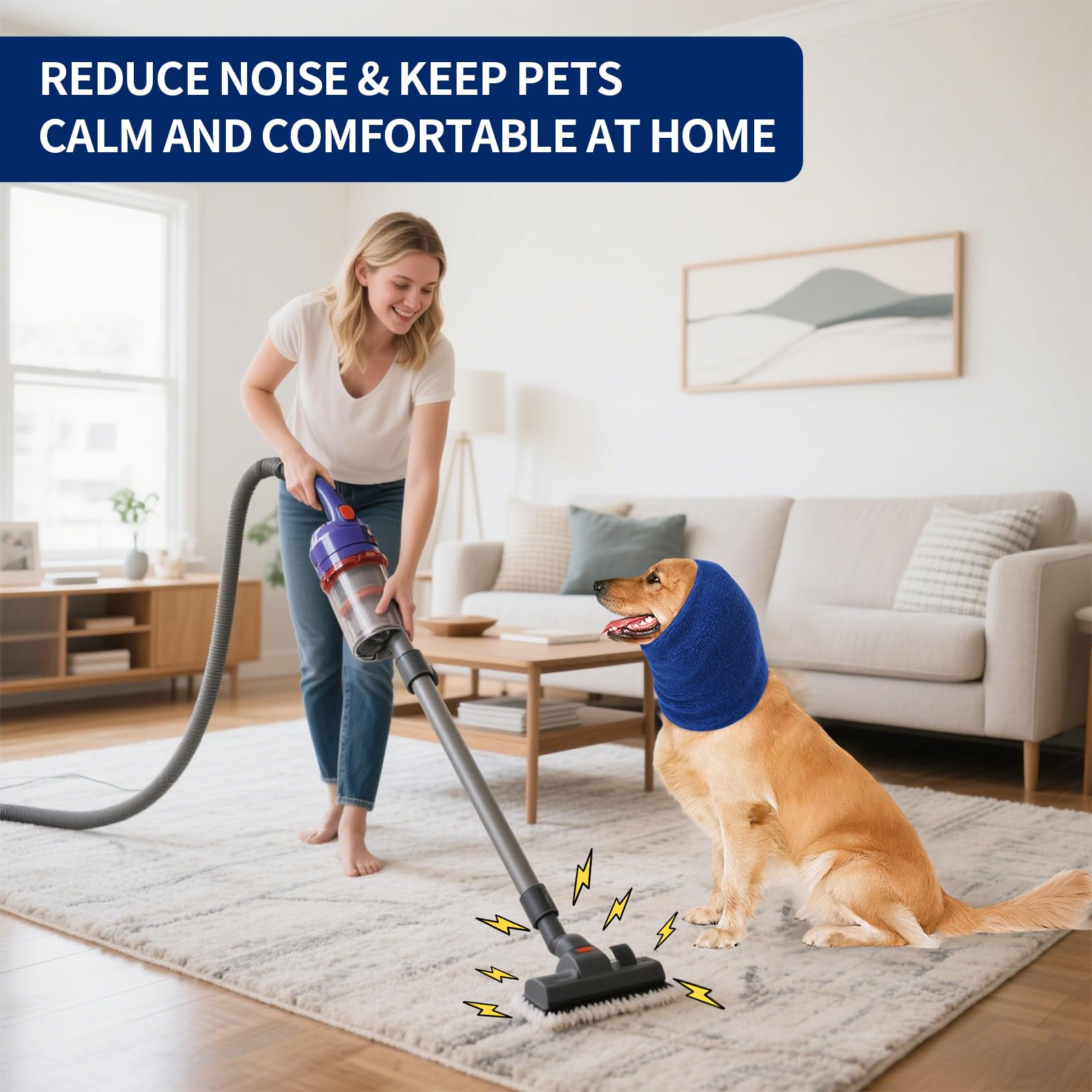 SLSON dog calming hoodie double-layer fabric closeup emphasizes warmth and snug fit for anxious pets