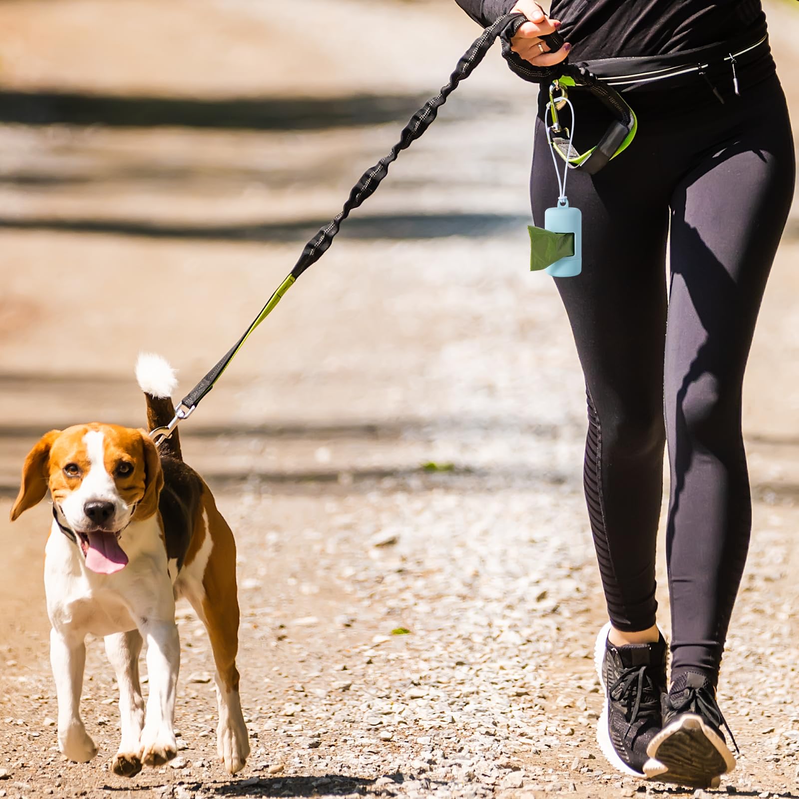 SLSON dog poop bag holder is lightweight and portable for walking, running, hiking
