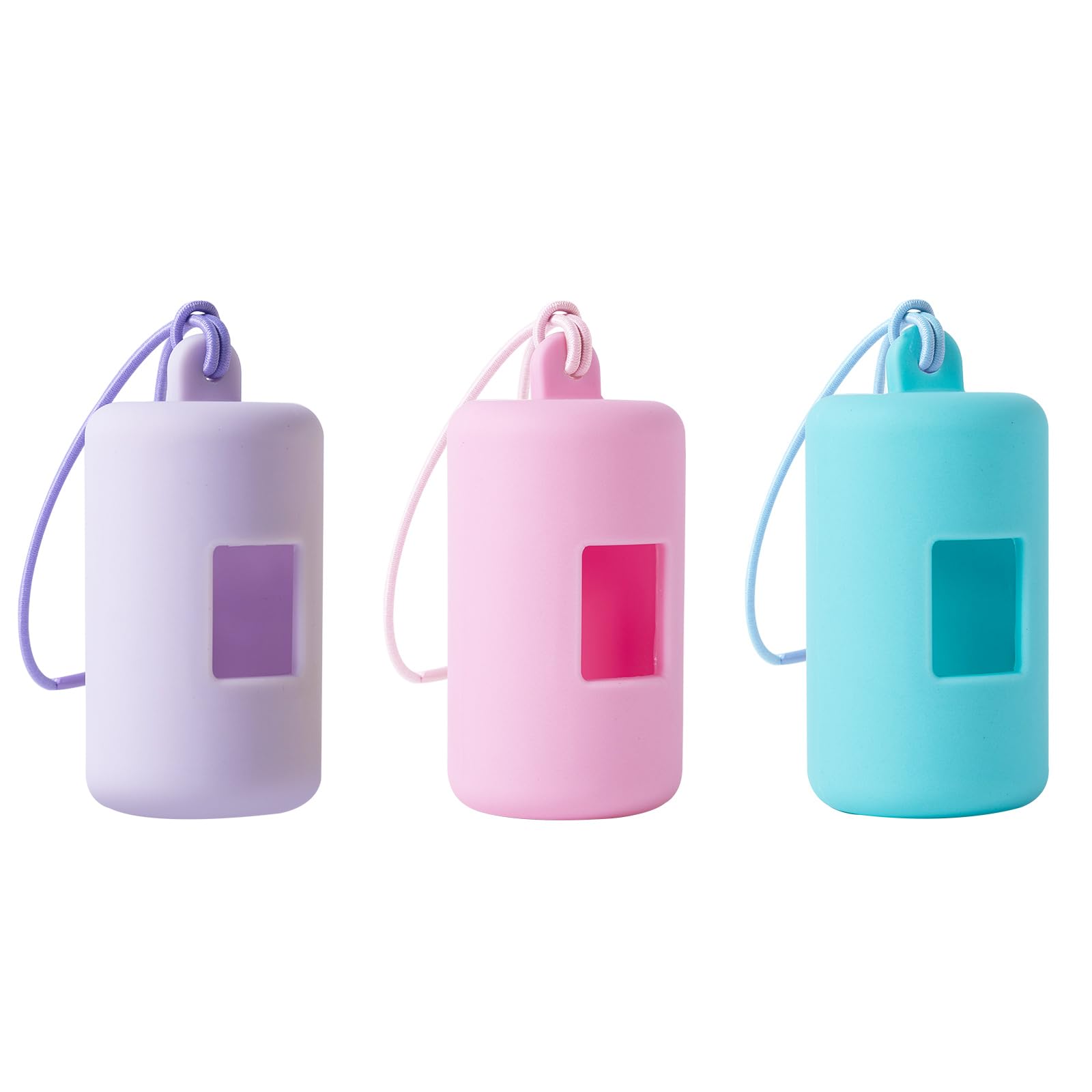 SLSON soft-material dog poop bag holder shown on leash for quiet walks