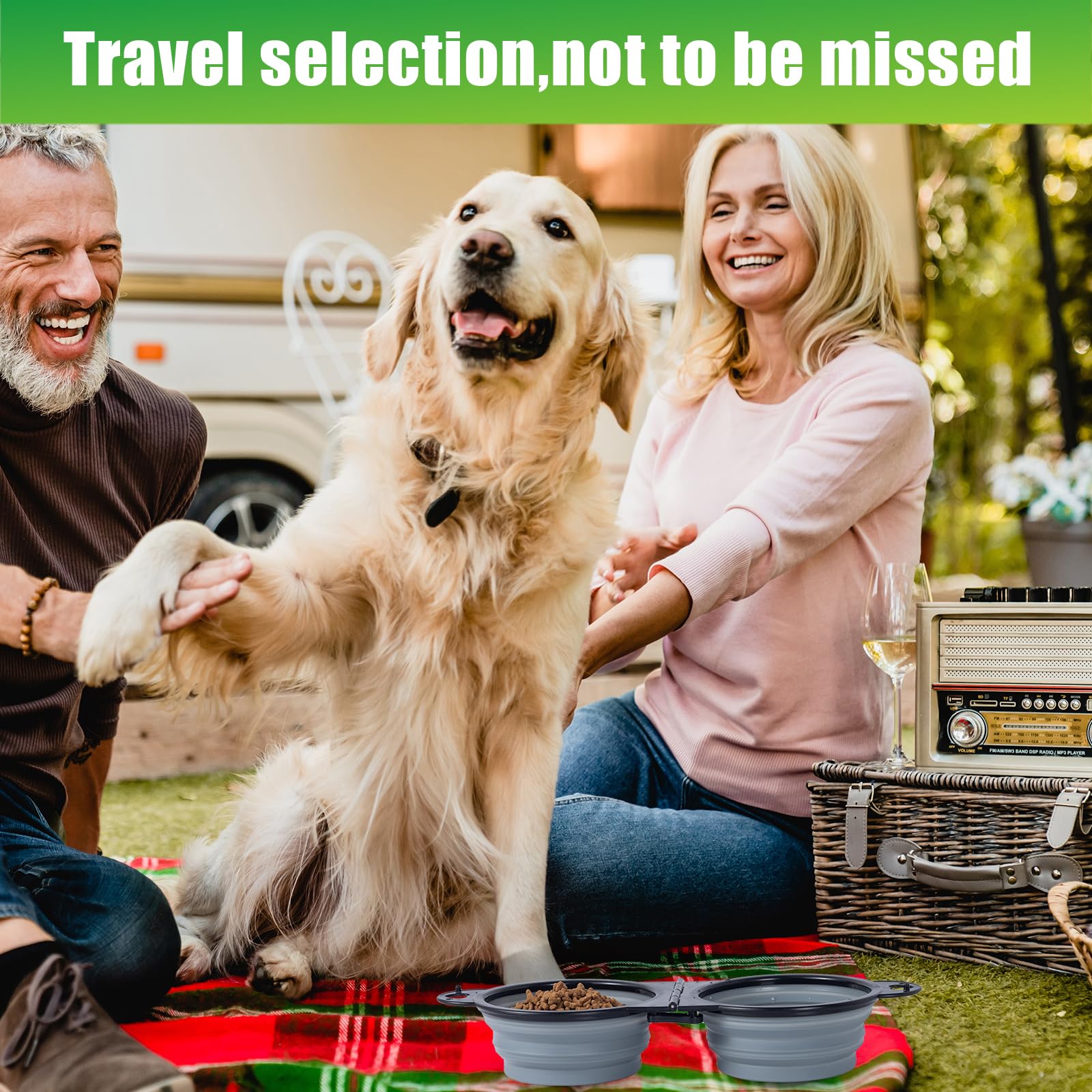 SLSON portable travel feeder bowls hold 13.5 oz per bowl.