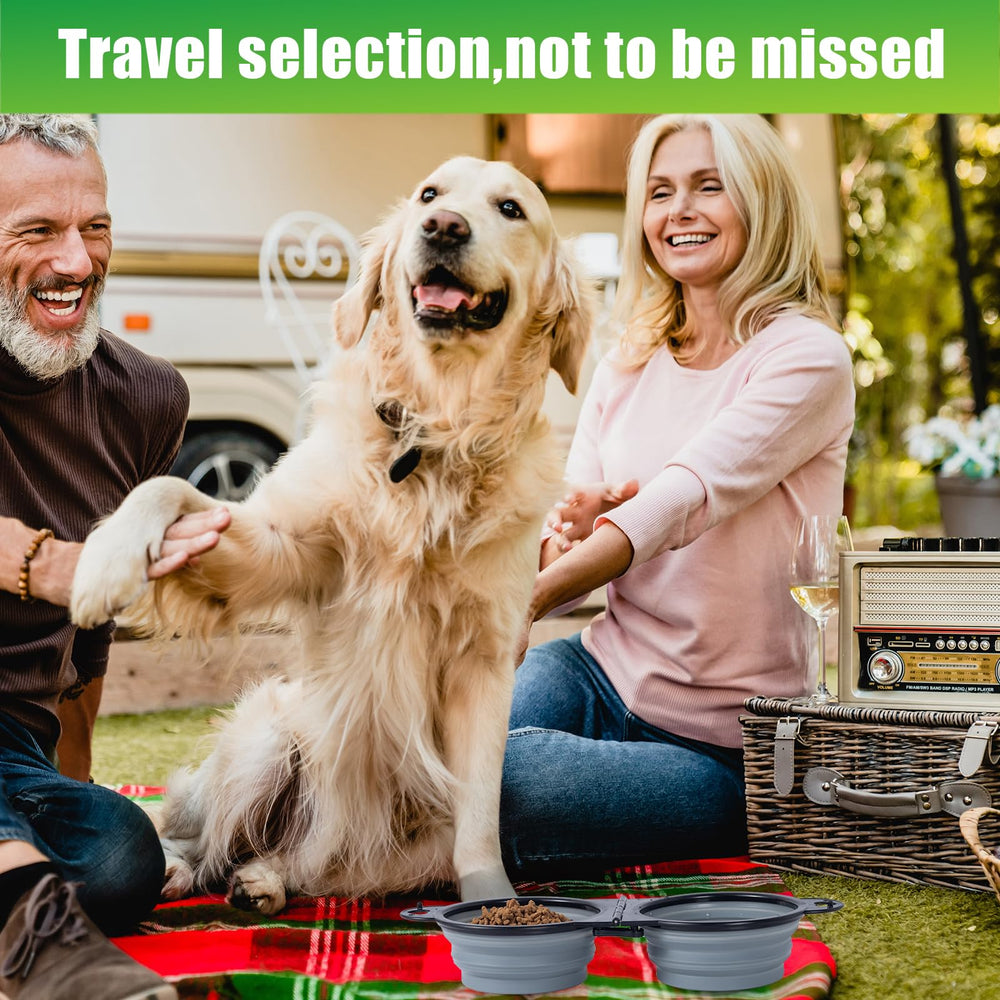SLSON portable travel feeder bowls hold 13.5 oz per bowl.