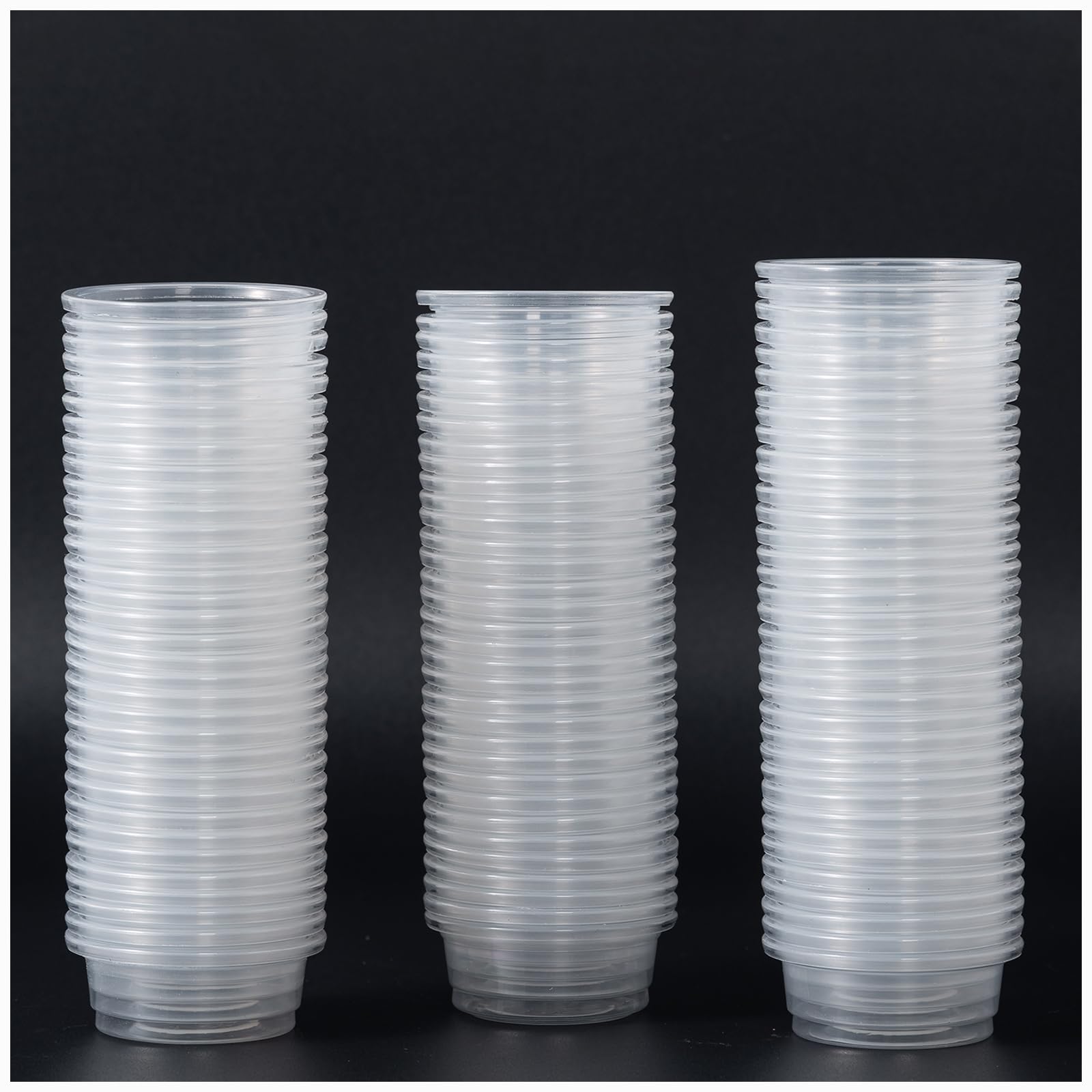 SLSON Gecko Cups 0.5 oz transparent 100-pack for precise reptile feeding.