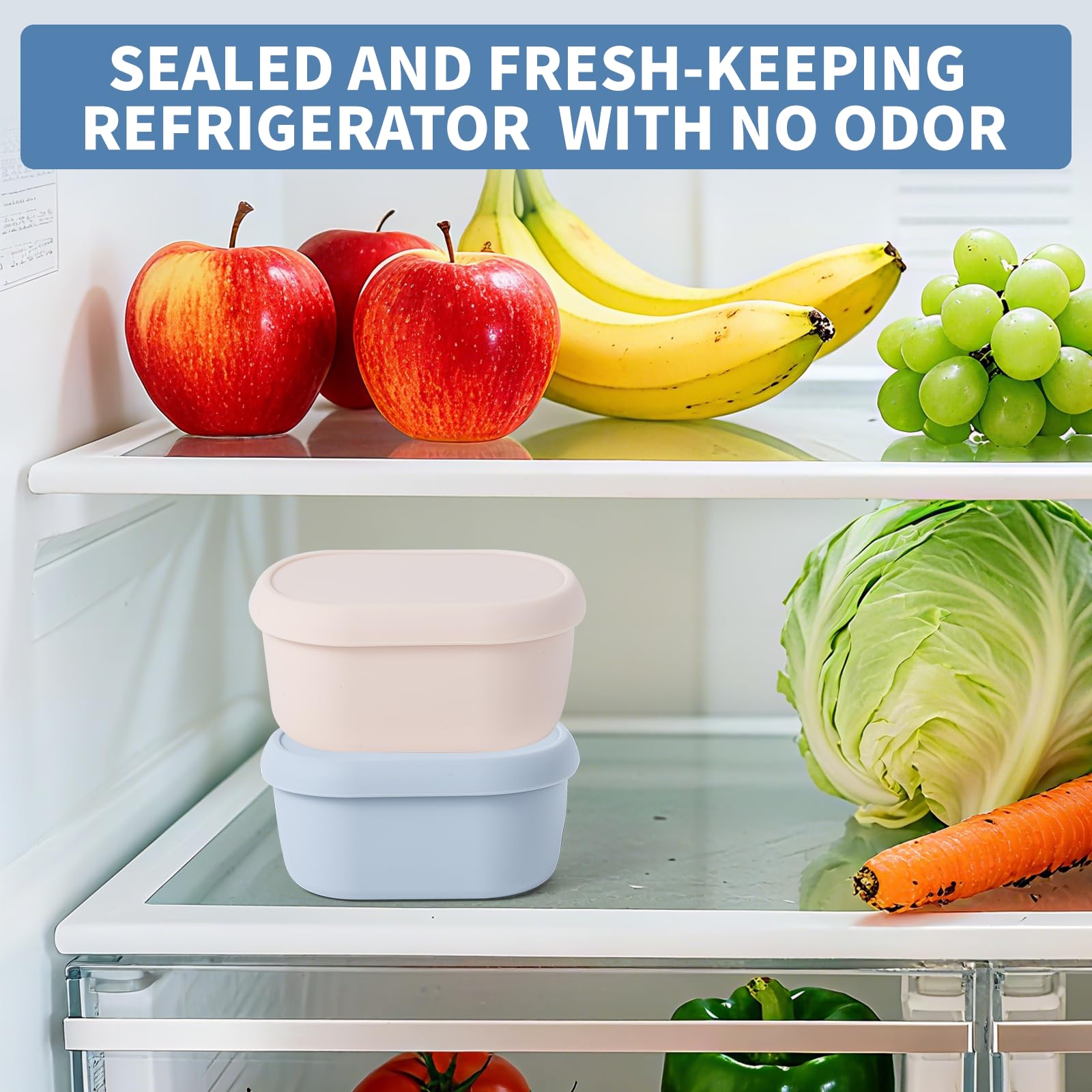 SLSON multi-can storage in fridge demonstrates leak-proof seal and portion control.