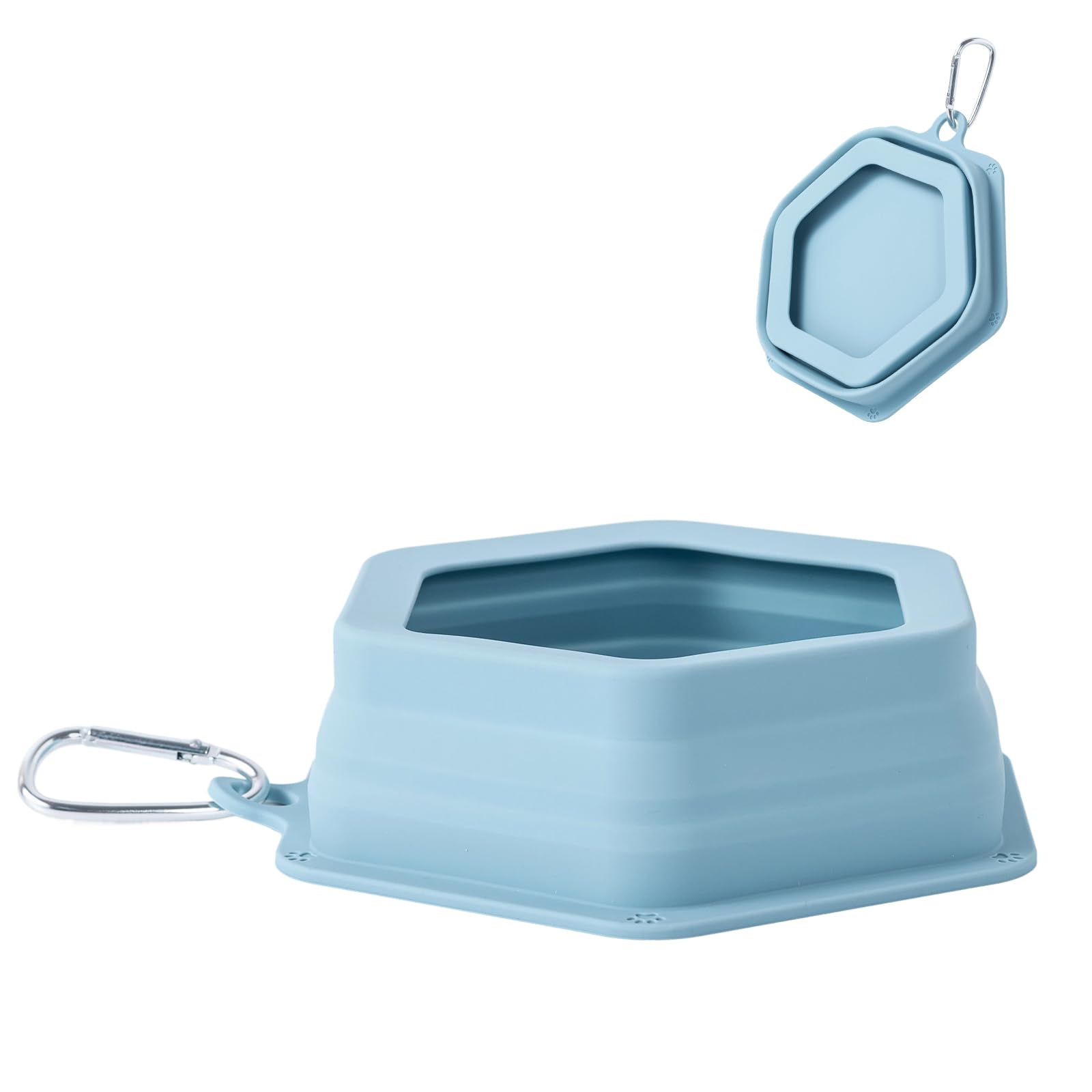 SLSON no splash travel bowl Morandi blue showing spill-proof design for car trips.