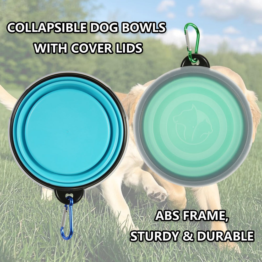 SLSON pet travel bowl used outdoors during camping or walking.
