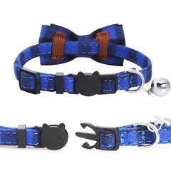 SLSON plaid cat collar close-up highlighting the breakaway buckle safety feature