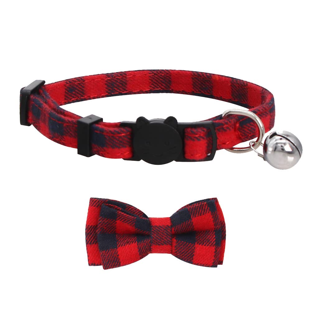 SLSON plaid cat collar worn by kitten demonstrating trendy look