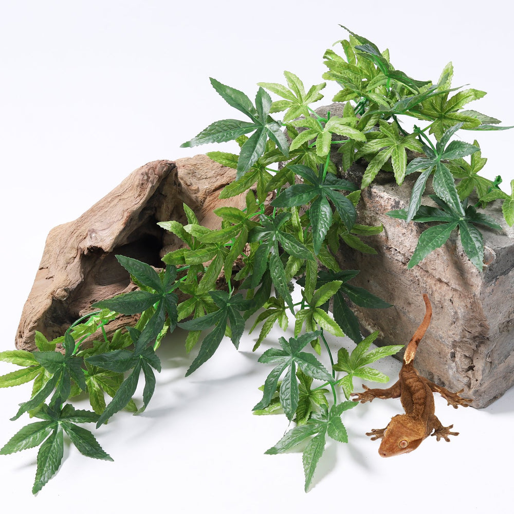 SLSON reptile plants suction-cup-attachment secures decor to tank glass for easy setup
