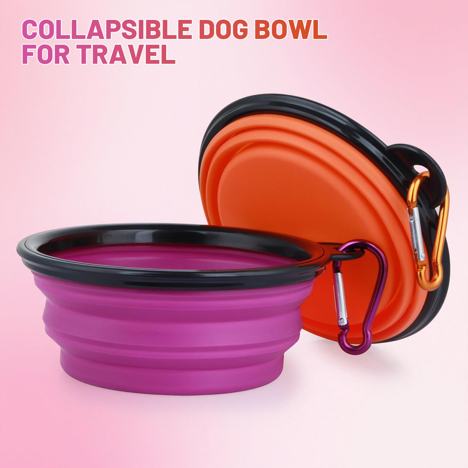 SLSON two-pack collapsible bowls for food and water on the go