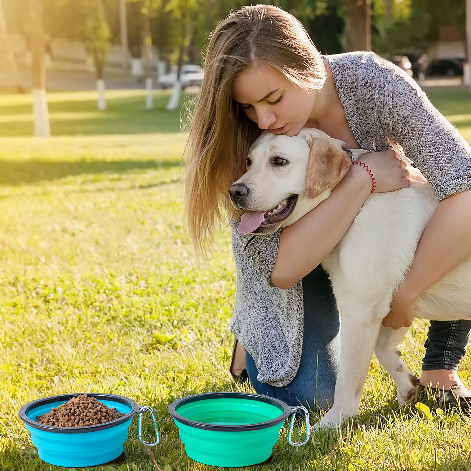 SLSON two-pack travel bowls are convenient for walks, trips and camping.