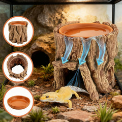 SLWHYZL reptile hide cave detachable tray highlights easy cleaning and hygienic habitat maintenance.