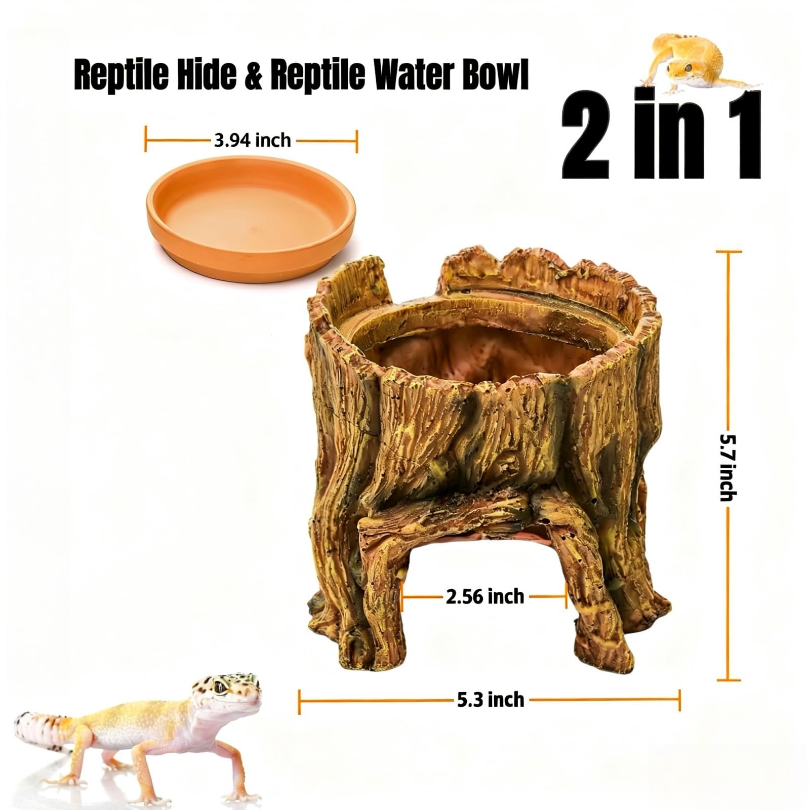 SLWHYZL reptile hide water bowl ceramic emphasizes convenient water access for hydration.