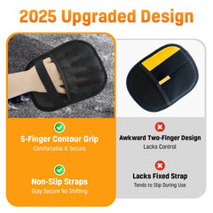 Smakpro 2-pack gloves and lint scraper in use for sofa cleaning.