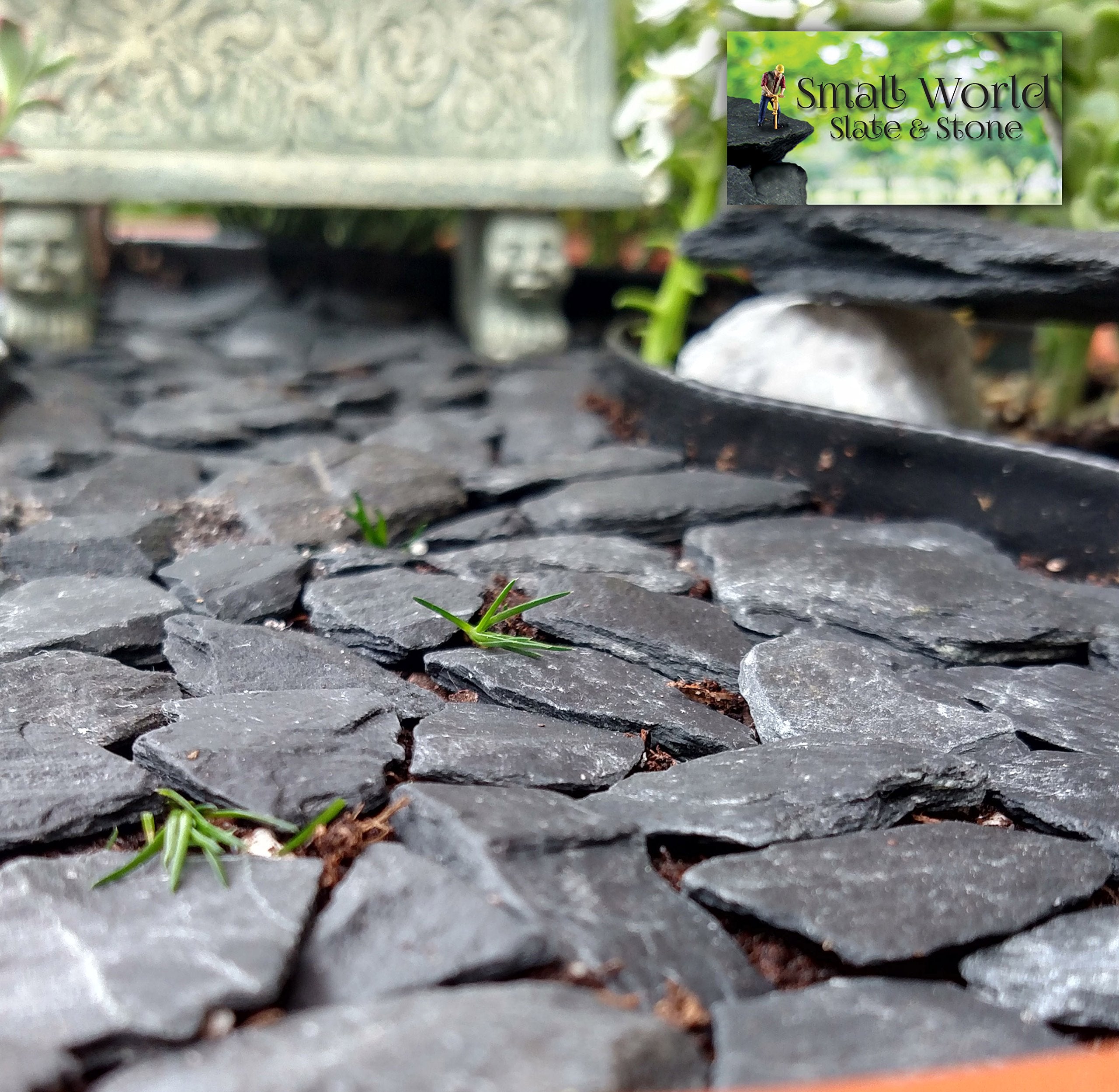 Small World Slate & Stone bonsai ground-cover slate accents for indoor displays