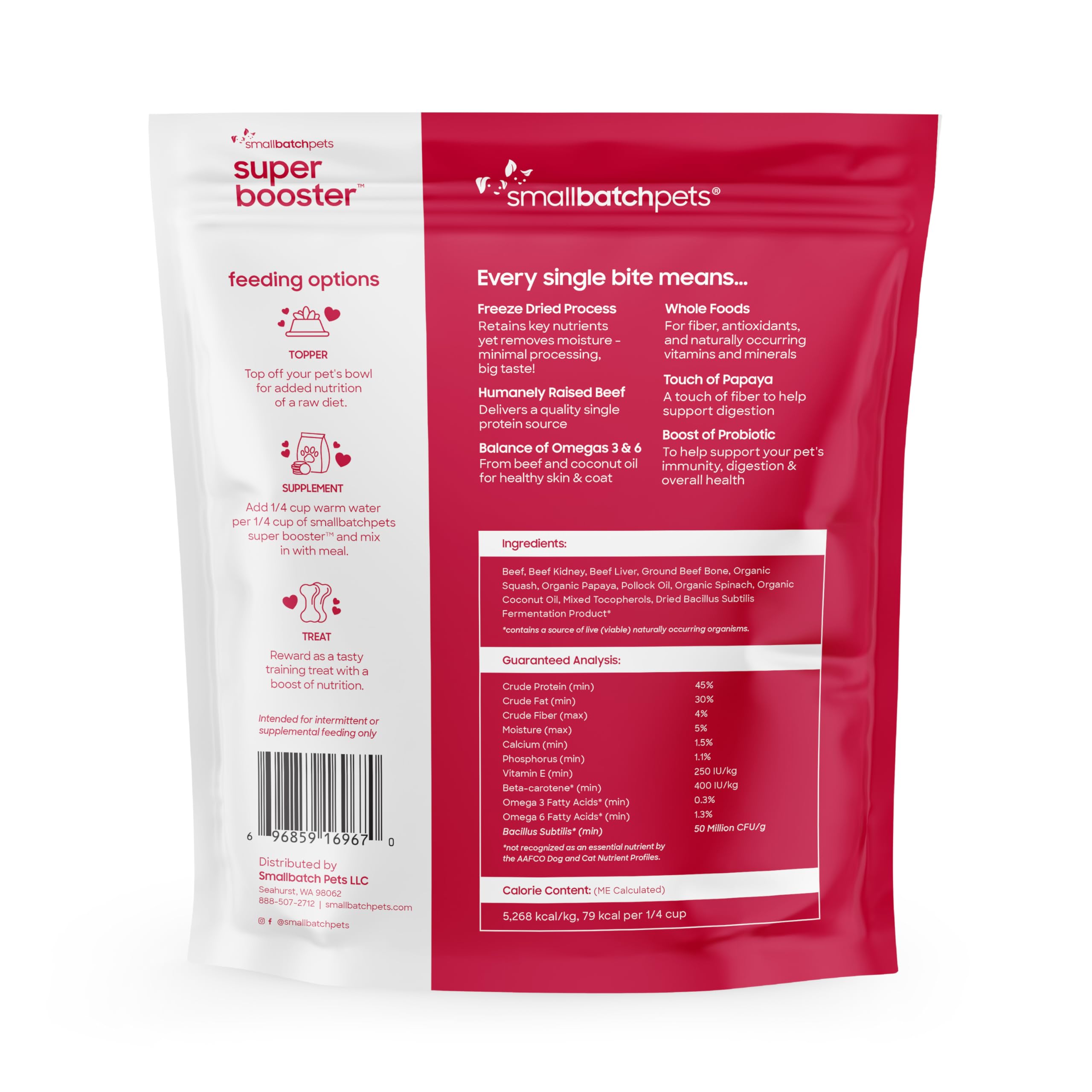 smallbatch Freeze Dried Beef Bites toppers in a bowl to enrich meals.