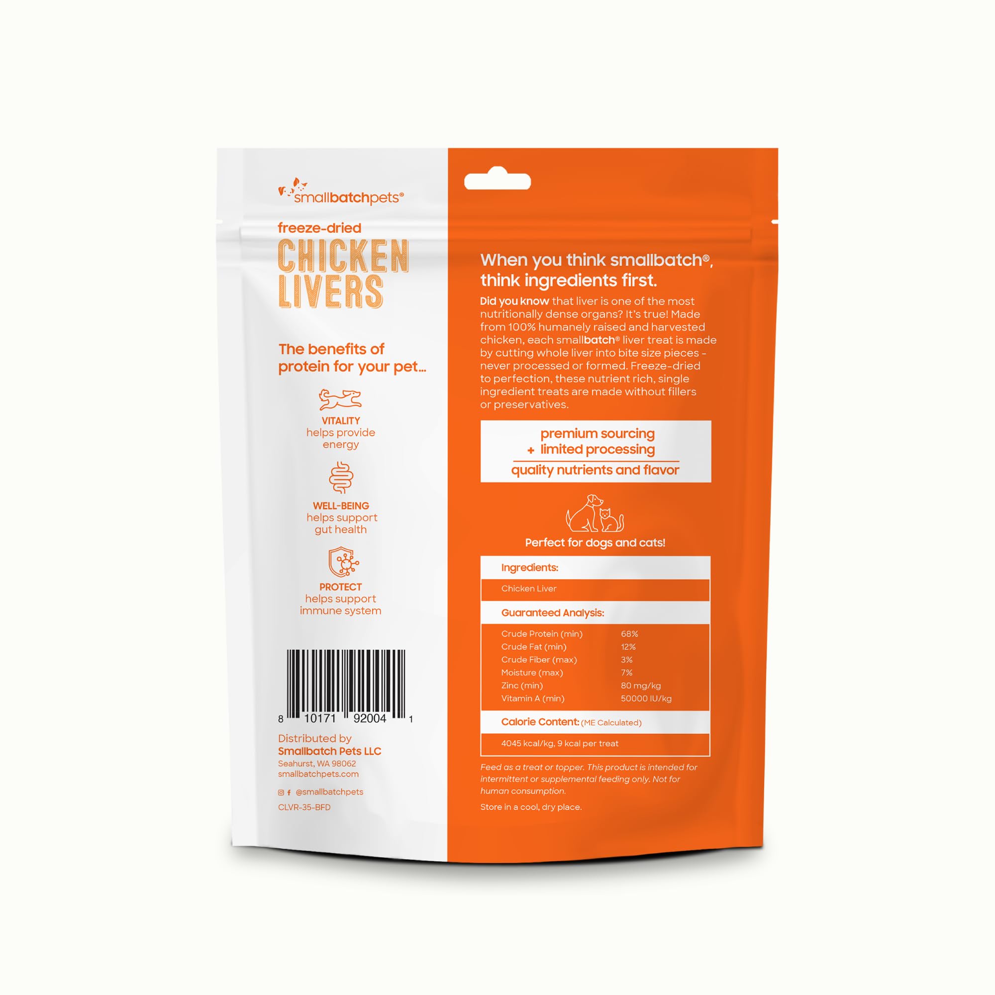 smallbatch Freeze Dried Dog Treats closeup shows single-ingredient liver texture ideal for picky eaters