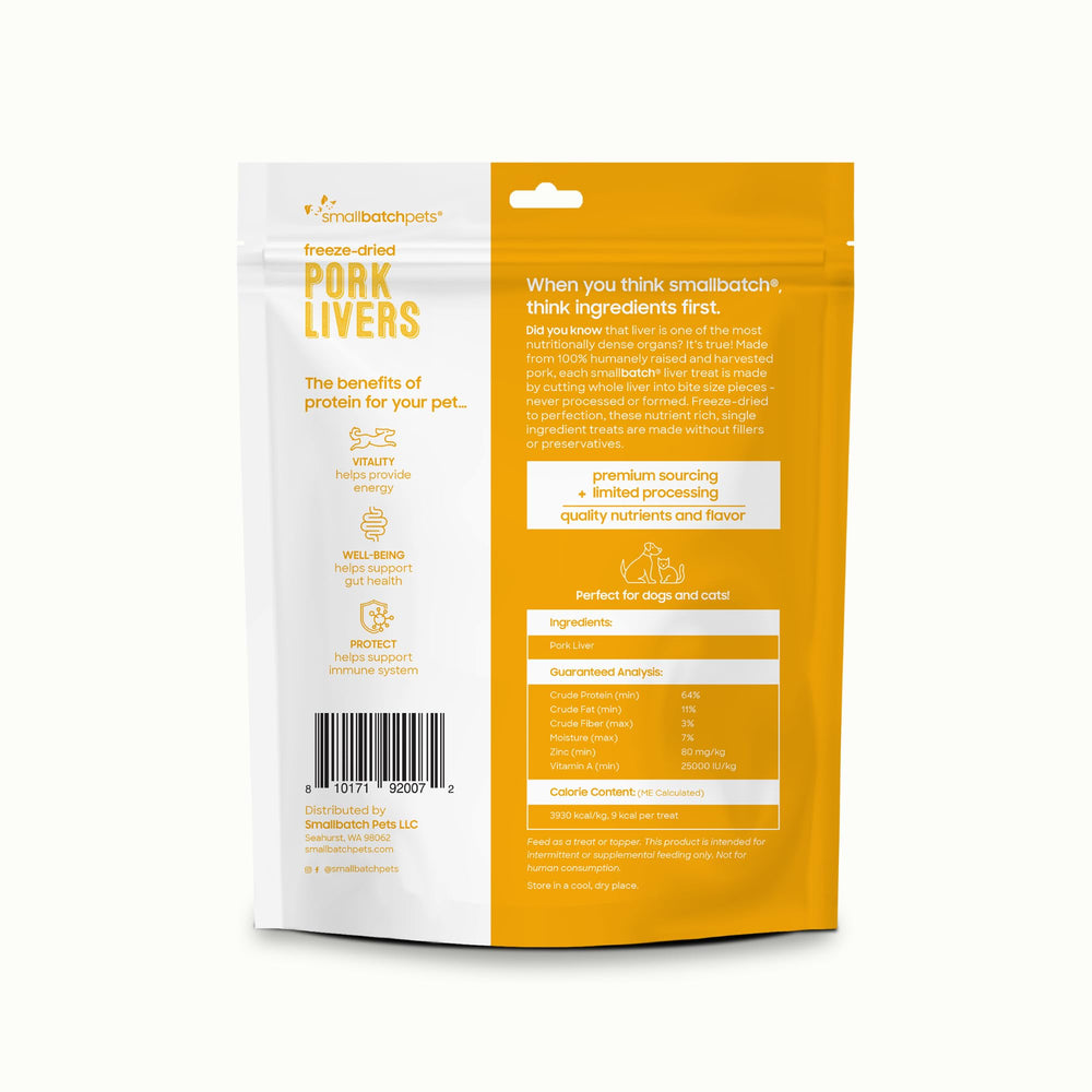 Smallbatch freeze-dried pork liver treats close-up shows rich texture ideal for training rewards.