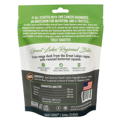 Smart Cookie duck-squash treats closeup shows soft chewy bite texture for training.