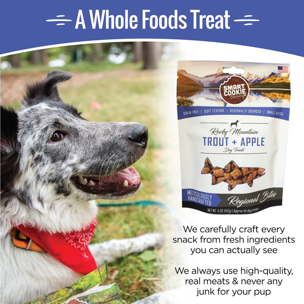 Smart Cookie high-protein low-fat formula—great for active dogs.