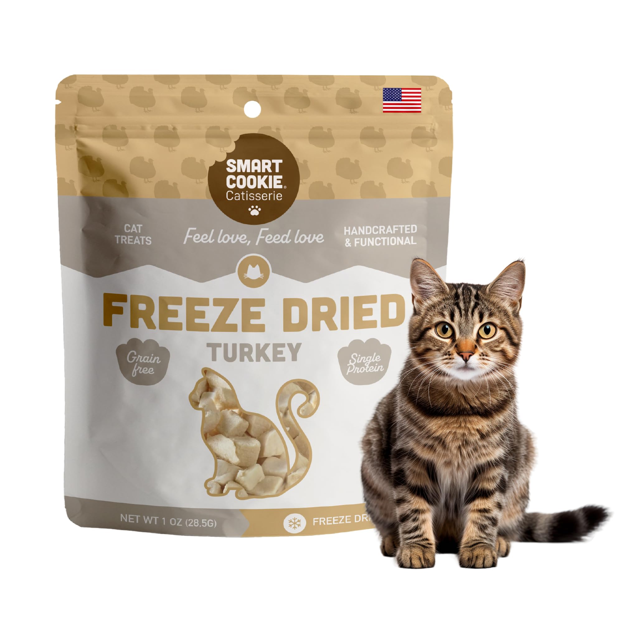 Smart Cookie turkey treat served as a high-protein snack for cats