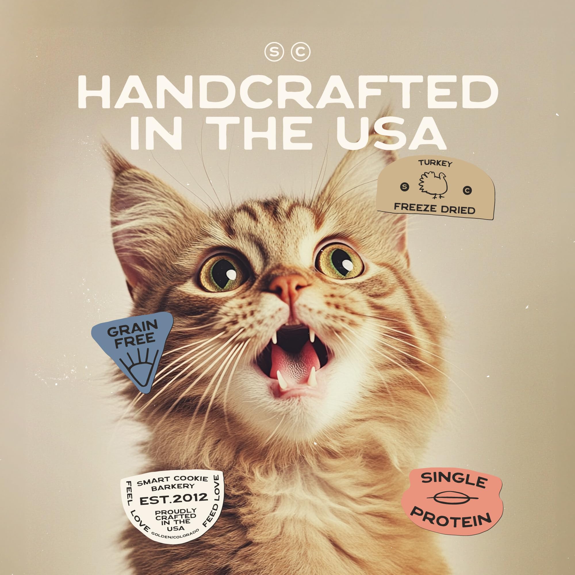 Smart Cookie USA-made label on packaging emphasizing quality and care