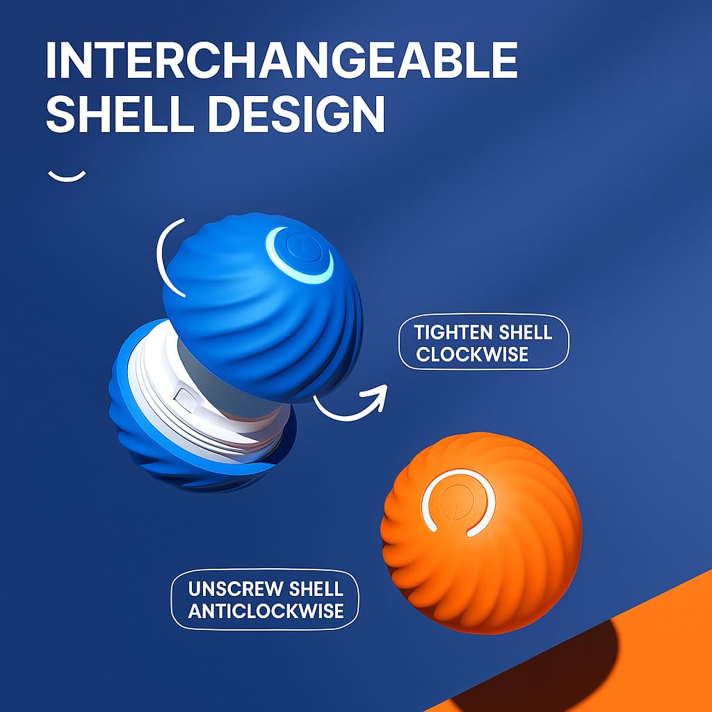 Smart Jumping Ball for Dogs blue in-action on floor shows non-slip grip.