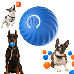 Smart Jumping Ball for Dogs blue side view highlights durable bite-resistant design for playful chewers.