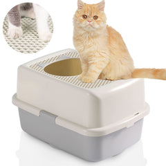 Smart Paws Covered Litter Box side view showing odor-control features for cleaner spaces.