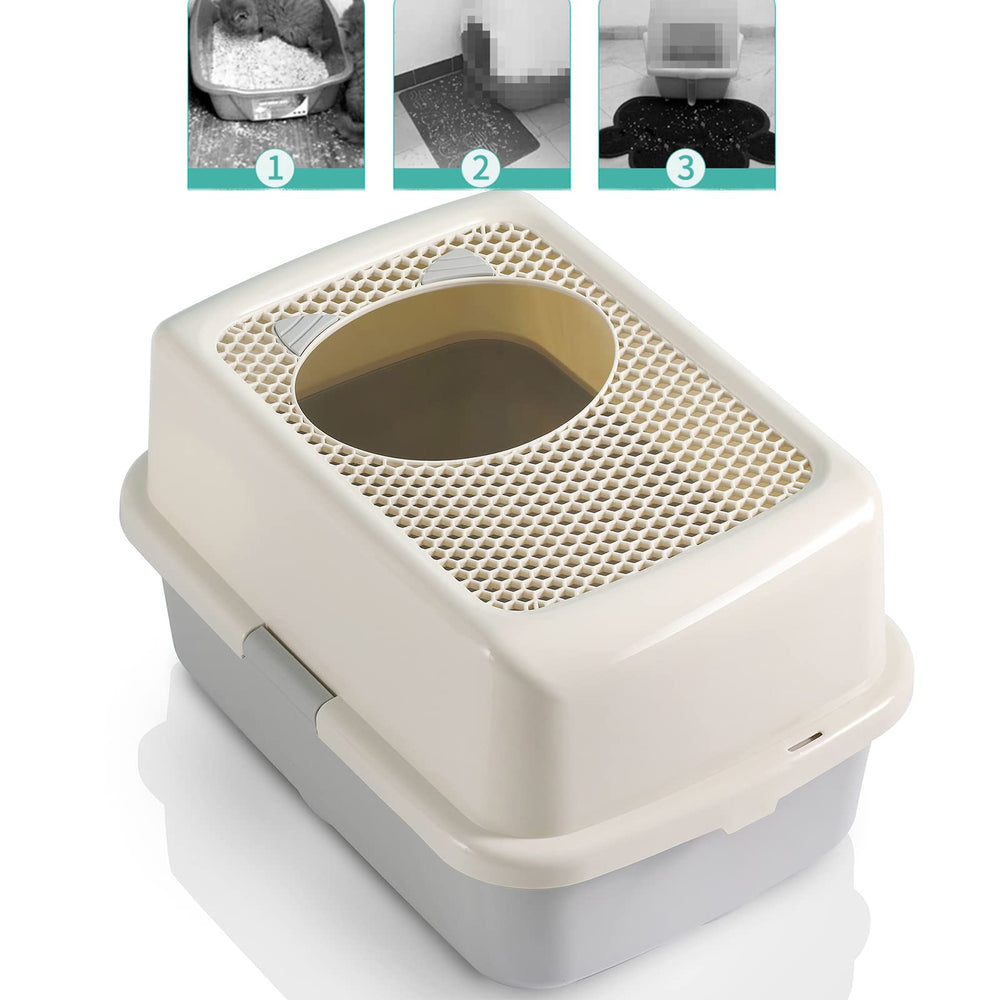 Removable top design of Smart Paws litter box facilitates easy cleaning and refills.