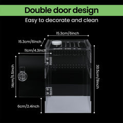 Smartang waterproof acrylic enclosure keeps substrate contained and clean.