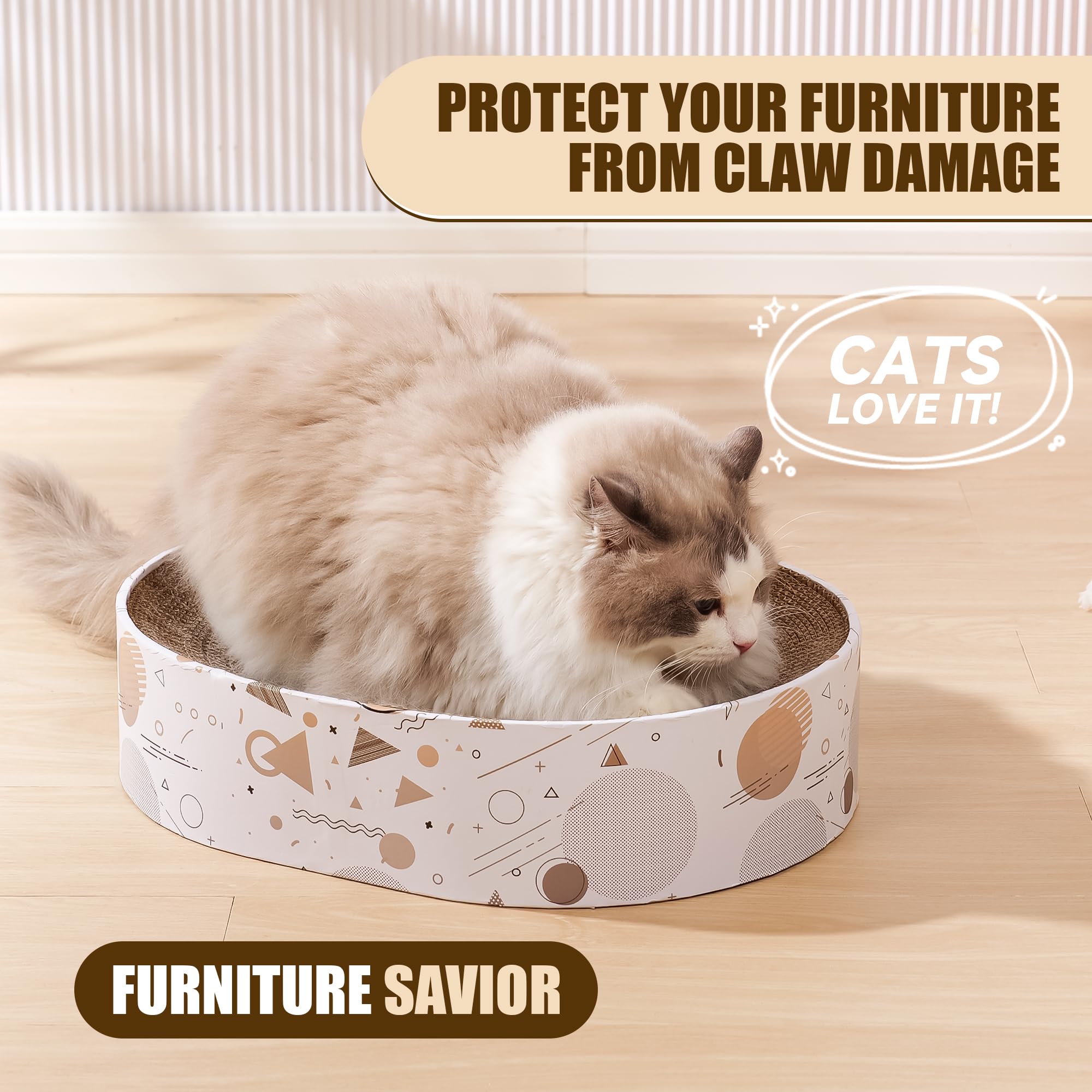SMARTBEAN breathable cardboard scratchpad close-up highlights sturdy material and extended lifespan.