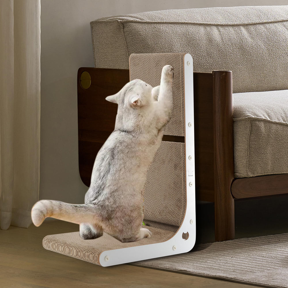 SMARTBEAN 23.6-inch L-shape scratcher supports multiple angles for different moods