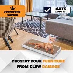 SMARTBEAN Cardboard Scratcher Pad reversible design demonstrates fresh scratch surface for ongoing claw care
