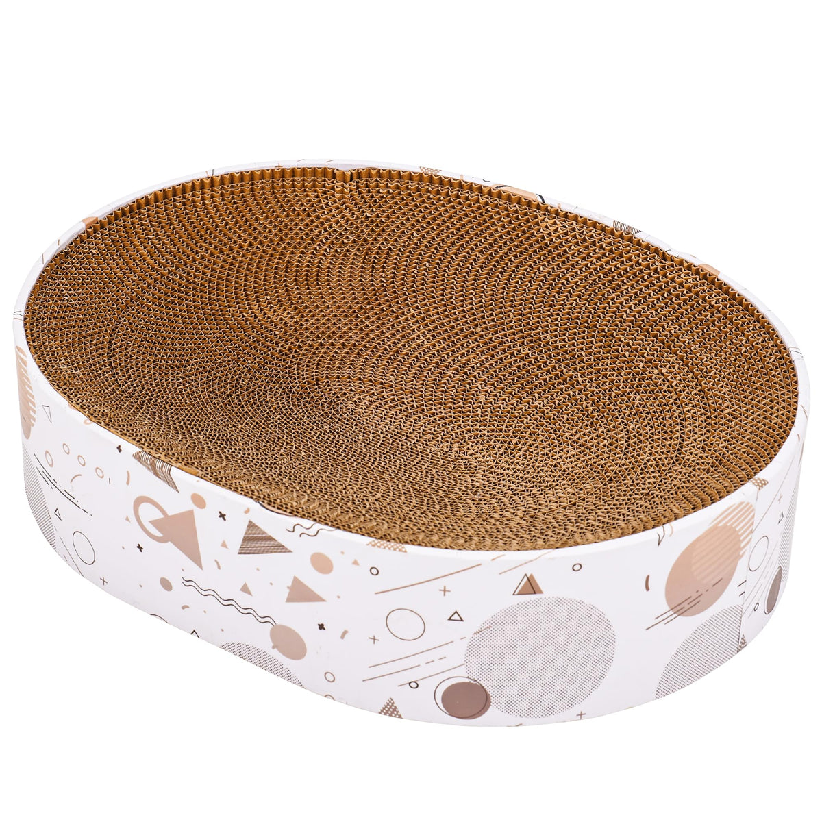 SMARTBEAN oval scratching pad assembly shows durable construction for heavy scratching sessions.