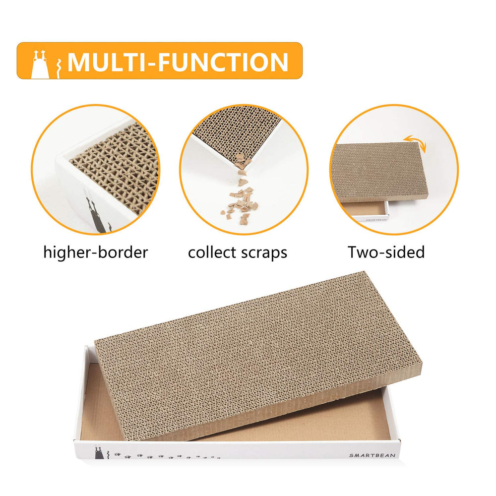 Smartbean Scratcher Pad side view showing durable high-density cardboard quality