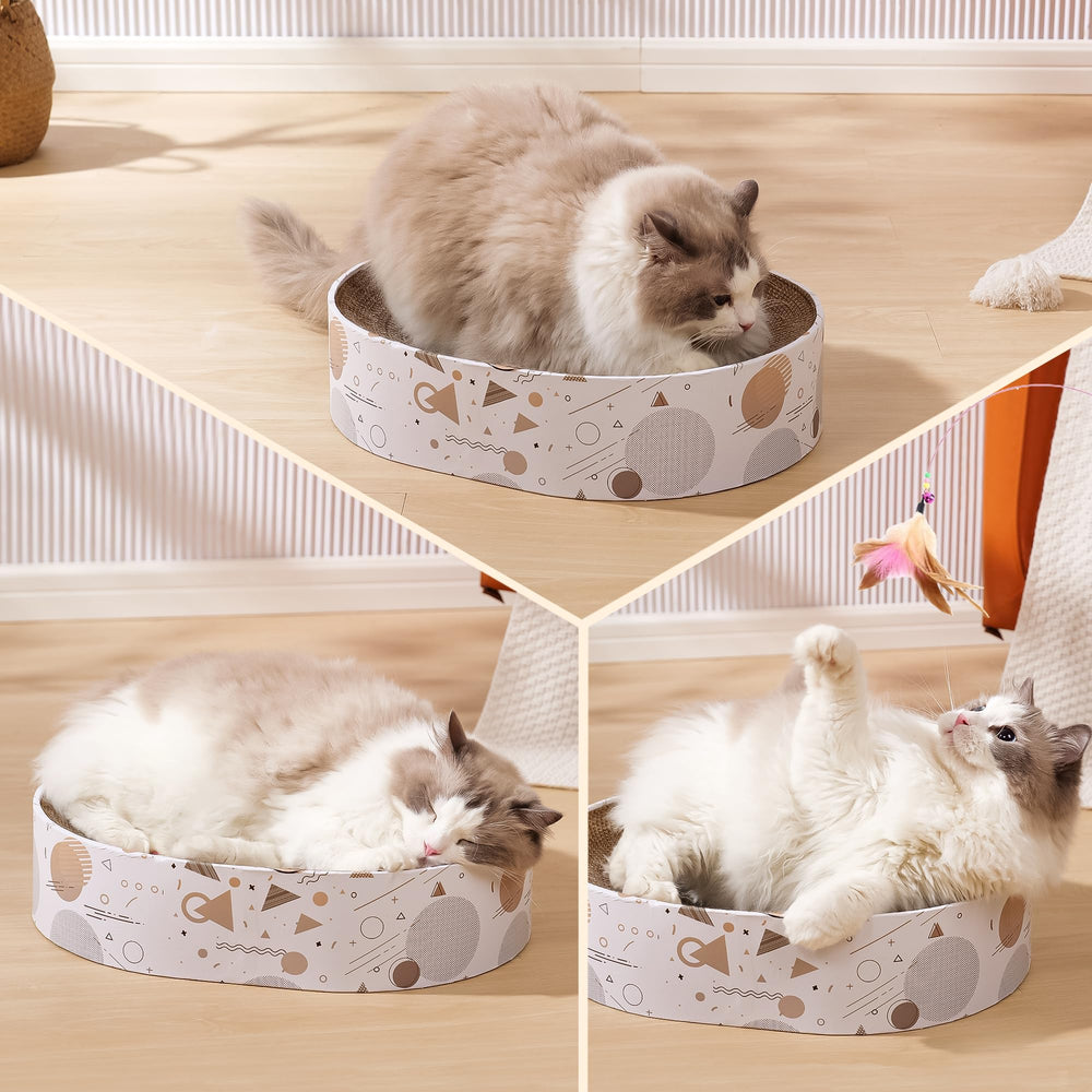 SMARTBEAN wall-friendly design blends with décor while guiding cats to scratch.